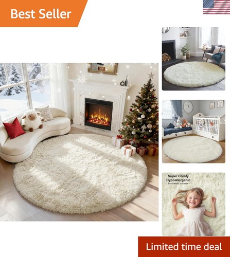 Chic 8ft round fluffy area - 8ft,